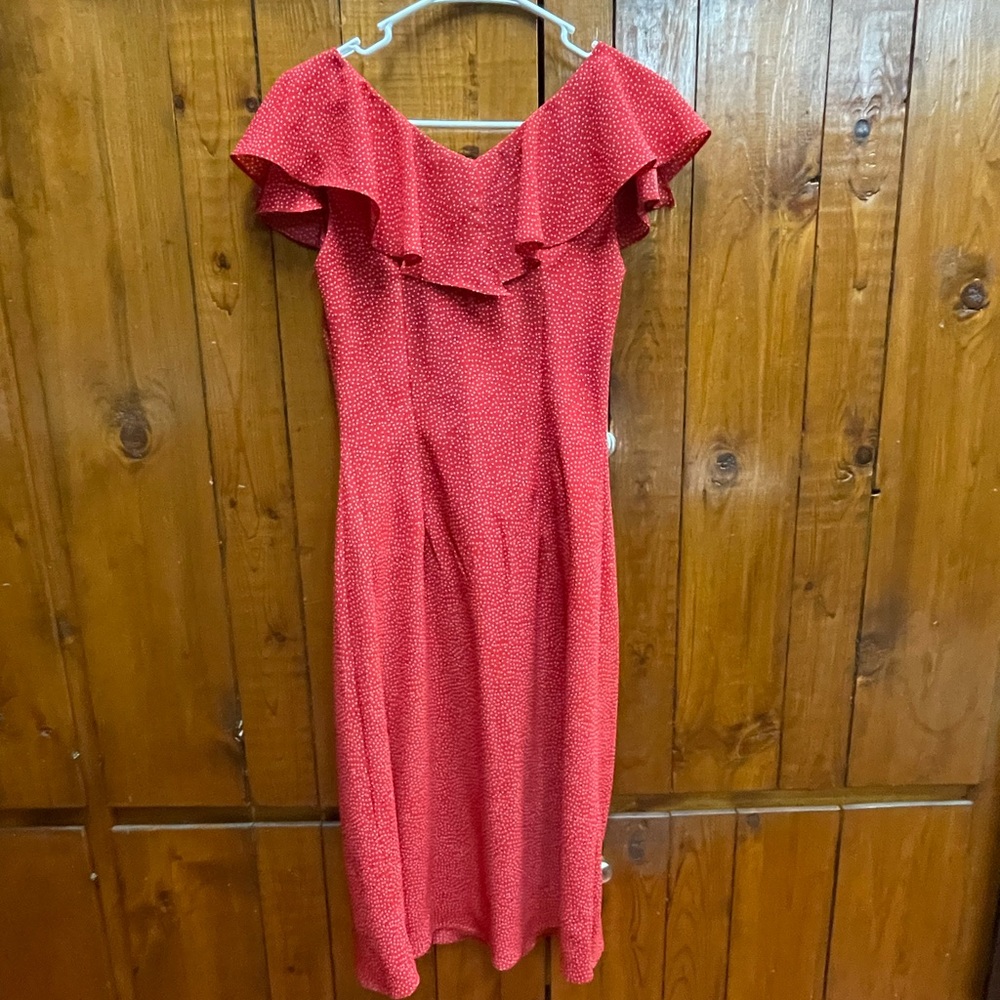 Unea Domani Red and White polka dot dress